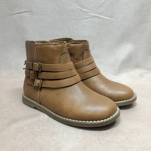 Toddler girl size 9 faux-leather buckled strap ankle boots
